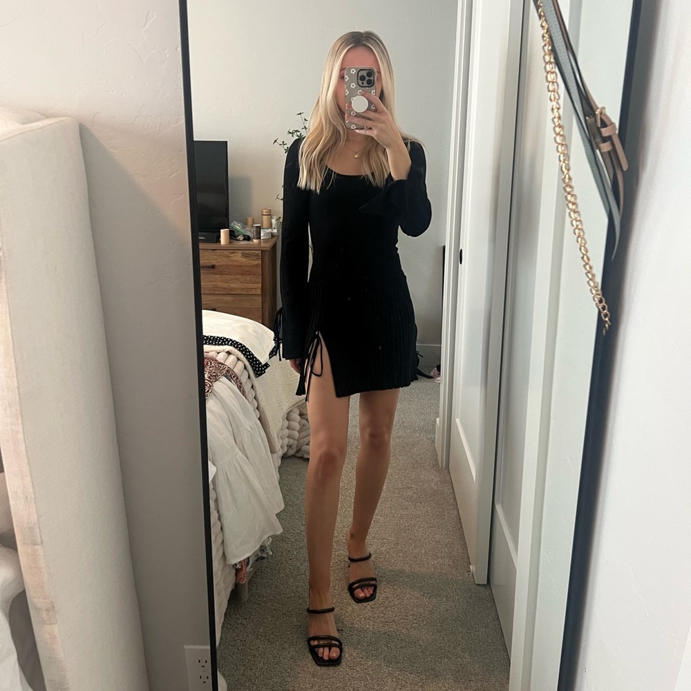 Meshki Britney Long Sleeve Knit Mini Dress